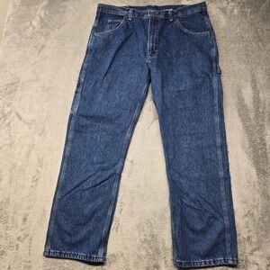 KEY Denim Carpenter Jeans Mens 36x30 Blue Heavy Duty Workwear Est. 1908